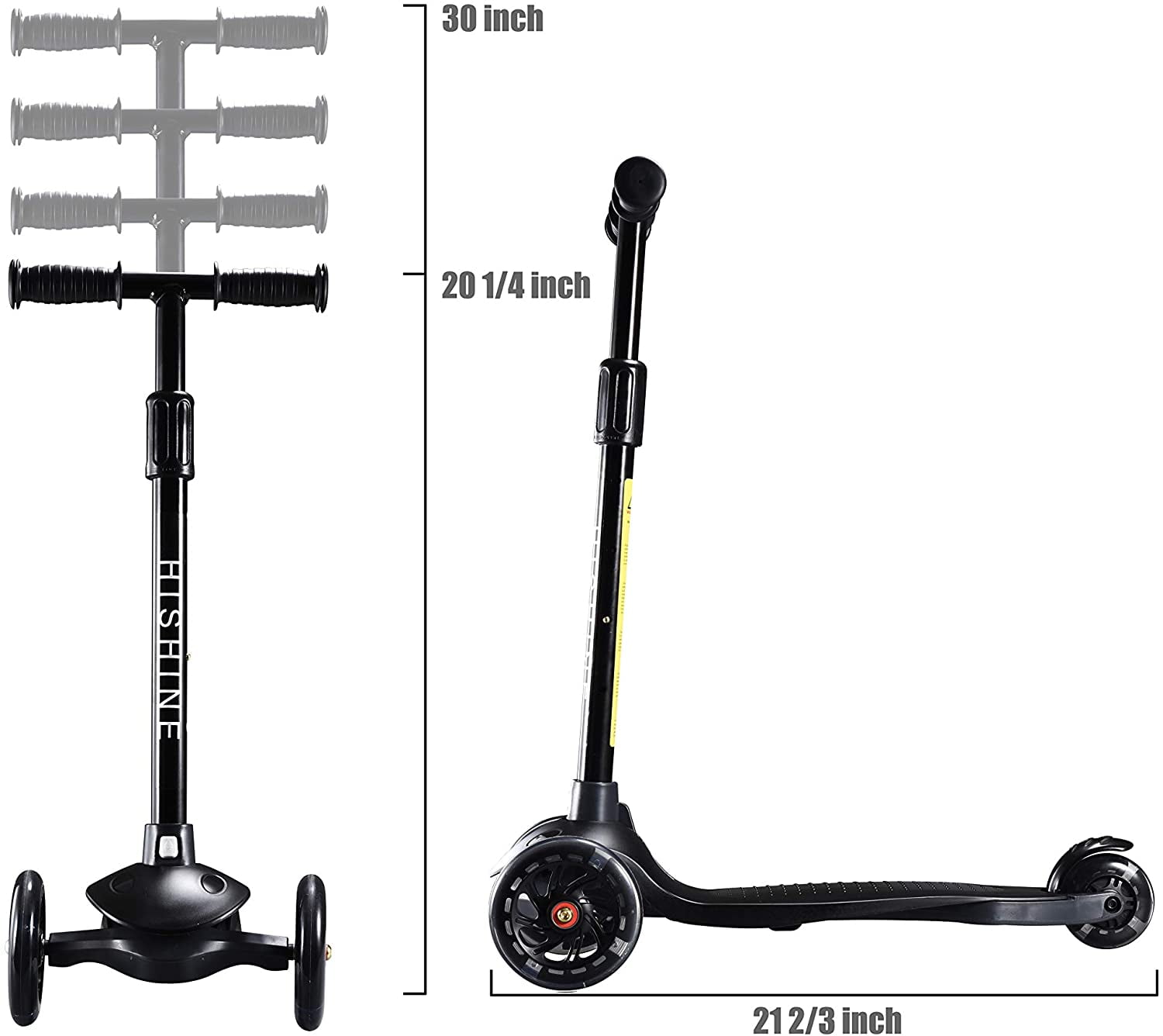 HighTech Mega GlideKick Scooter With Light - Black