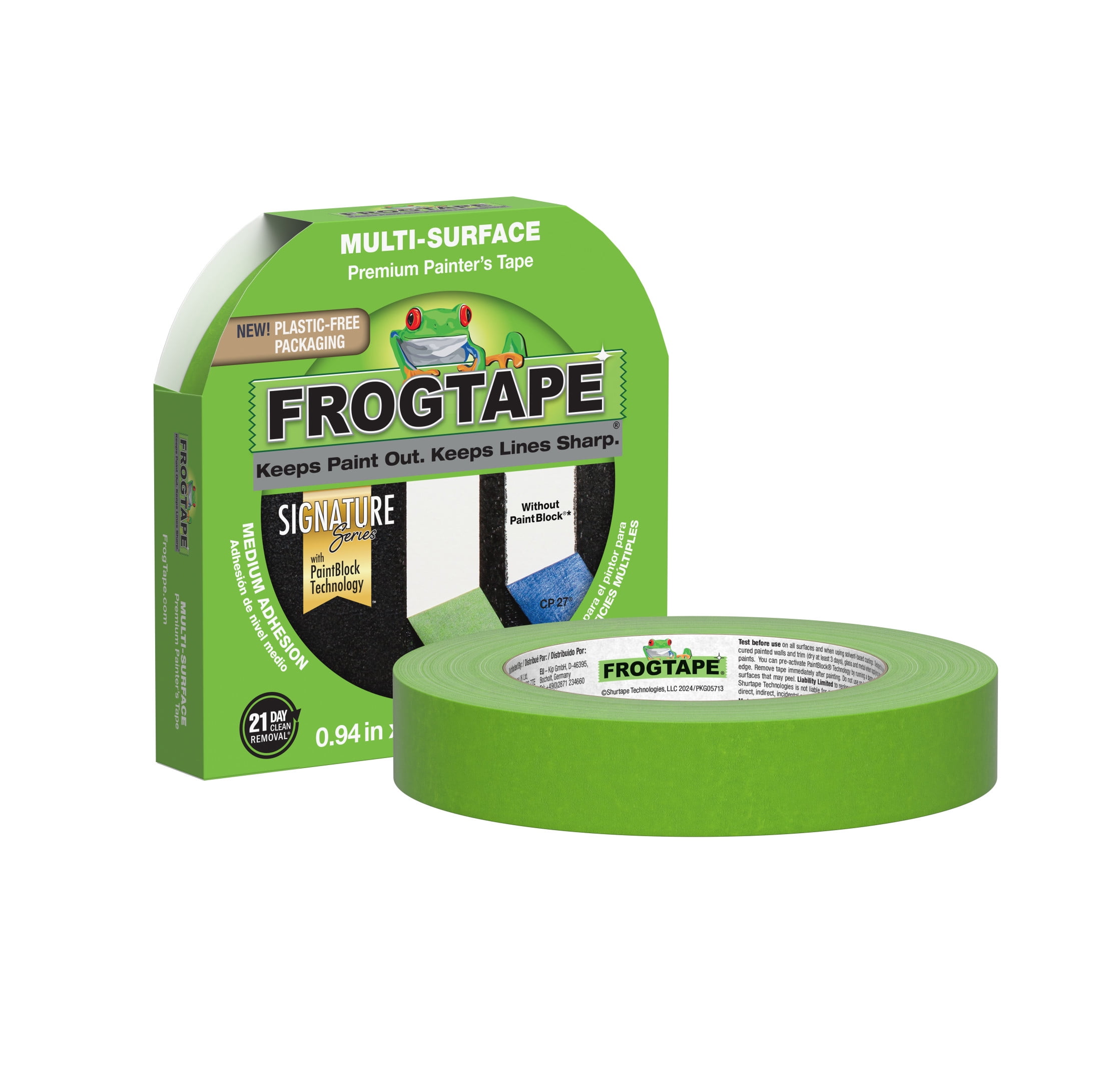 (4 pack) FrogTape 0.94 in. x 60 yd. Green Multi-Surface Painter's Tape