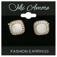 thumbnail image 2 of Mi Amore AB Finish Stud-Earrings Gold-Tone/White, 2 of 2