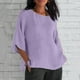 thumbnail image 5 of Camisas de Manga Corta para las Mujeres Verano Cortado Mangas Cuello Redondo Camisa Suelta, Blusa Impresa Casual, 5 of 5