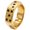 Gold, variant on Men's Stainless Steel Hexagon Dice Rings Unique Polished Band with Black Dot Inlay, Lucky style Statement Jewelry for Daily Wear Gold Size 10