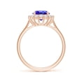 thumbnail image 2 of Angara Natural 1.9 Ct. Tanzanite with Diamond Halo Ring in 14K Rose Gold for Women (Ring Size: 3.5), 2 of 9