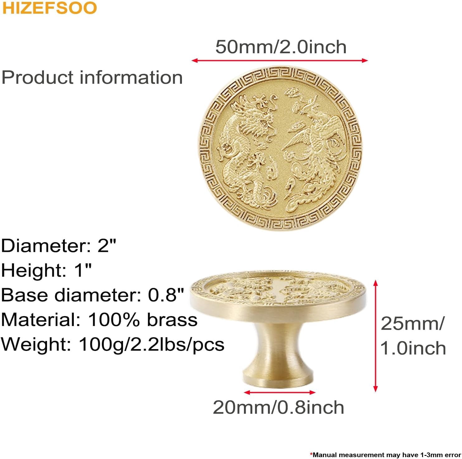 CATPAN 2PCS New Chinese Brass Drawer Knob Pulls, Dragon Phoenix Gold Drawer Knob Pulls Gold Cabinet Knobs Pull Brass Drawers Cabinet Knobs Pull Brushed Golden Cupboard Handles (Dragon Phoenix)