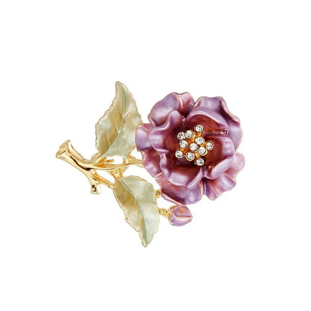 Qarigey Broche de flor para mujer, alfiler de aleación, broches de abrigo, decoraciones, joyería femenina para citas, adornos de regalo de fiesta Ropa, zapatos y accesorios Miscelánea Violeta Qarigey AP015284-03