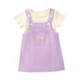 thumbnail image 2 of Hienoo Baby Girls Outfits Short Sleeve Ribbed Romper Jumper Dress Set, Sizes 0-24 Months, 2 of 8