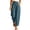 Blue, variant on Women Elastic Waist Loose Barrel Pants Big Square Patch Pockets Pull On Relaxed Fit For Backyard Parties And Casual Neighborhood Gatherings Brown S