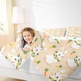 thumbnail image 4 of Castle Fairy Cartoon Floral Rabbit 2Pcs Bedding Comforter Set for Girls Boys Children,Kawaii Carrot Twin Comforter Sets,Cute Animal Breathable Bedding Set,Lightweight Room Decor, 4 of 8