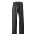 thumbnail image 4 of BODOAO Womens Casual Cotton Linen Pants Lightweight Summer Relax Fit Elastic Waist Plus Size Solid Lounge Long Trousers Solid Color Loose Pockets Elastic Belt Waist Pants Long Trousers Dark Grey 5Xl, 4 of 6