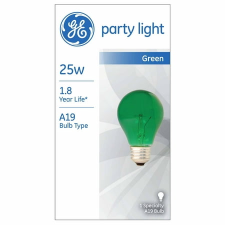 

GE 25-Watt A19 Green Party Light 1-Pack
