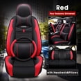 thumbnail image 3 of KWANSHOP Luxury PU Leather Car Seat Cover 5 Seats Cushions Car Headrest Front & Rear Set Interior Auto Seat Cover Mat, 3 of 3
