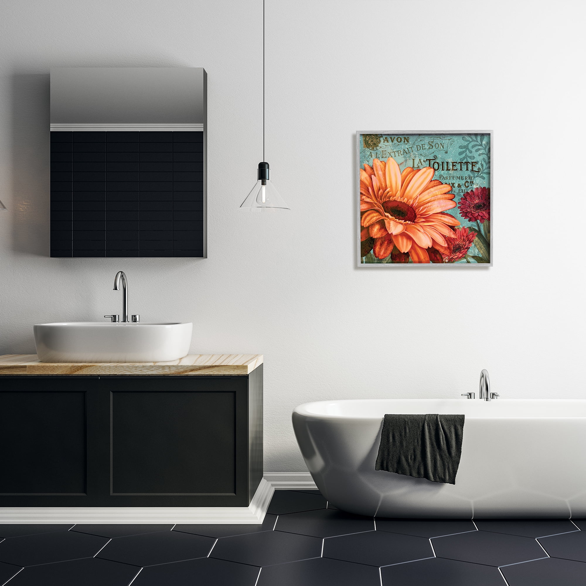 Stupell Industries Colorful Daisies with Antique French Backdrop, 24 x 24,Design by Art Licensing Studio