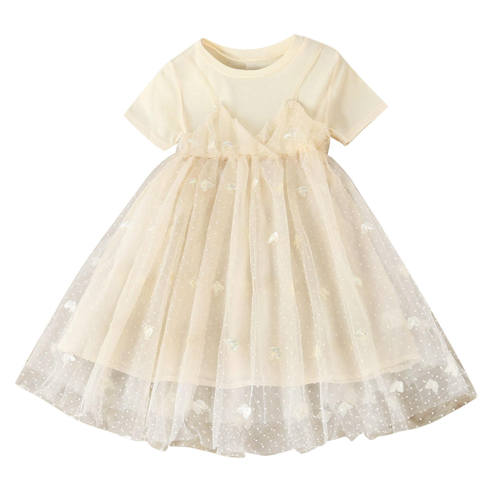 dmqupv Girls Size 8 Dress Children Kids Toddler Girls Short Sleeve Cute Polka Dot 5 Year Old