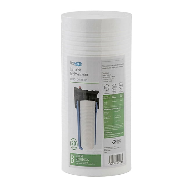 Filtro Sedimentador Truwater Polipropileno 20 Micras 4.5"X10