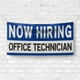 thumbnail image 4 of Now Hiring Office Technician 13 oz Heavy Duty Vinyl Banner Office Technician Jobs Available Technicians Help Wanted Sign Indoor/Outdoor Single-Sided with Metal Grommets (4x6 ft, Wh & Bl & Bk), 4 of 6
