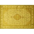 thumbnail image 1 of Ahgly Company Machine Washable Indoor Rectangle Medallion Yellow Traditional Area Rugs, 7' x 9', 1 of 1