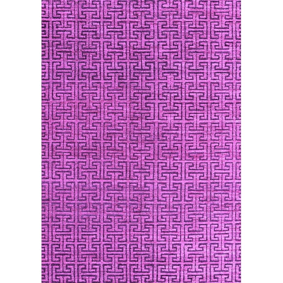 Ahgly Company Indoor Rectangle Abstract Purple Modern Area Rugs, 6' x 9'