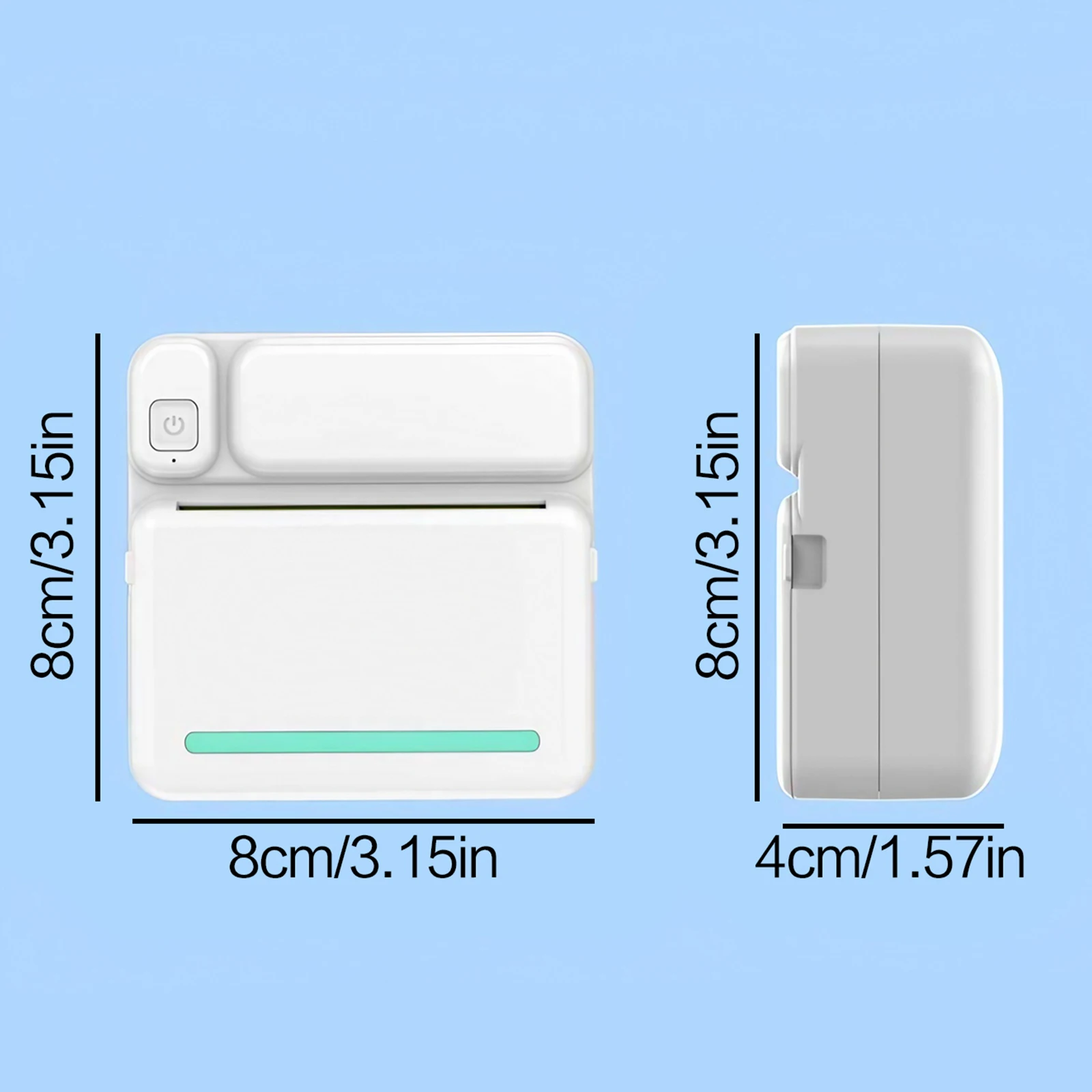 Mini Sticker Printer Bluetooth Portable Thermal Printer, Inkless Pocket Printer for Study Notes, Pictures, Photos, Journals, and Diaries - Includes 5 Rolls of Thermal Paper for Quick and Easy Printing
