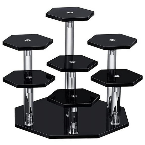 Acrylic Risers Display Stand,7Tier Perfume Organizer and Cupcake Stand,Storage Stand for Collectibles