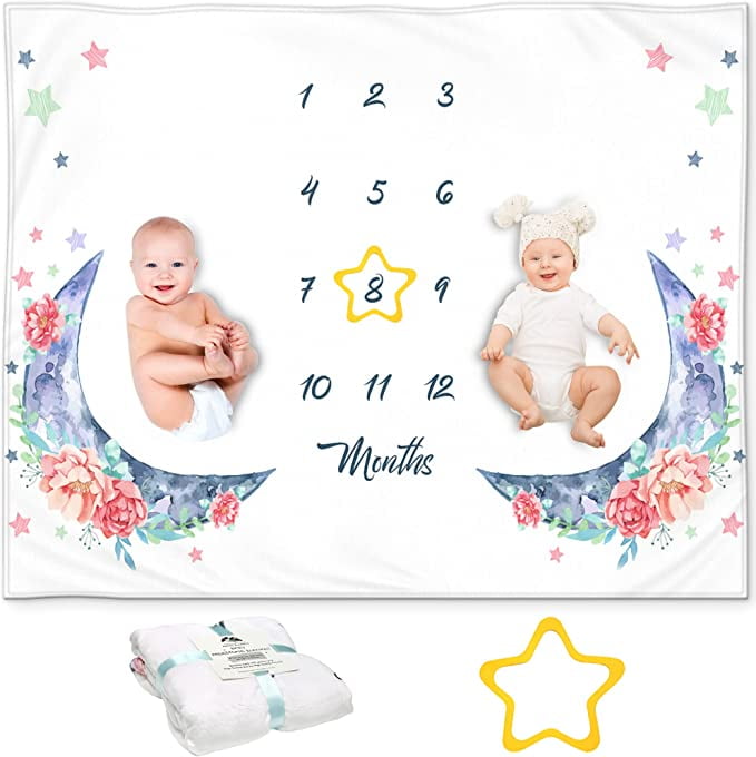 Kemina Blankets Twin Monthly Milestone Blanket, Twin Milestone Blanket