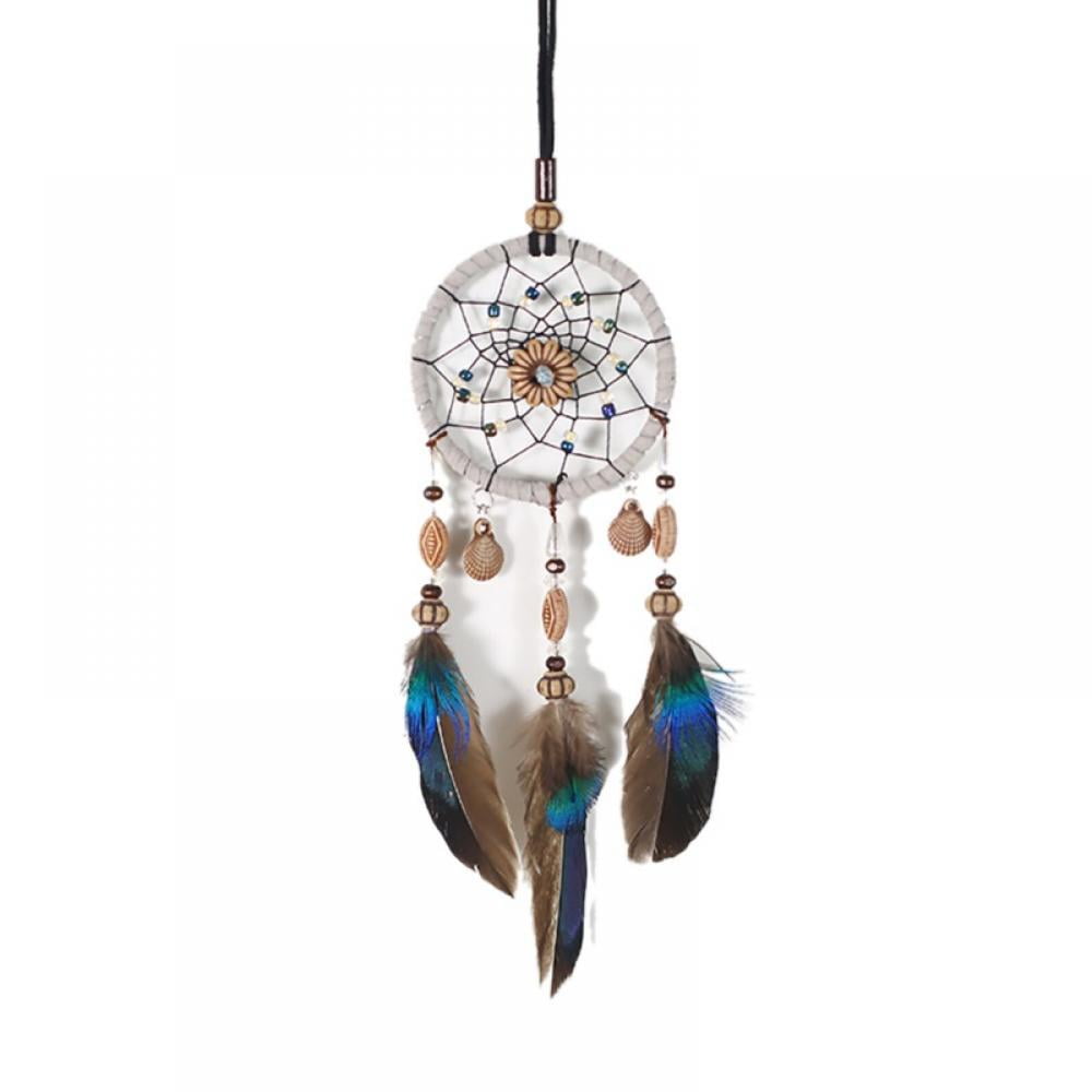 Home Decor Wall Hanging Vintage Cock Hair Style Dream Catcher & Wind Chimes  Car Pendant For 
