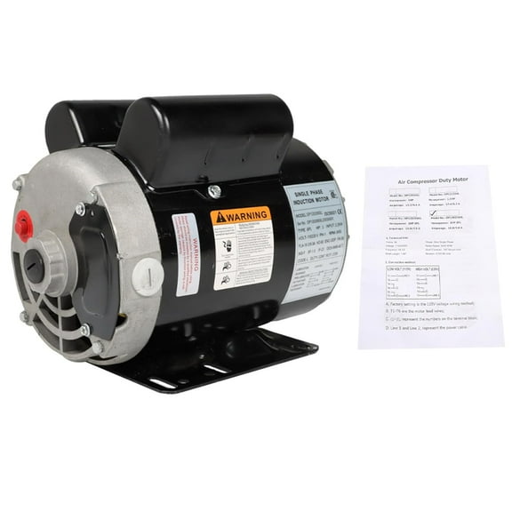 OTTULUR 3450RPM Air Compressor Motor 3HP SPL 115/230 Volts 56 Frame 1 Phase 5/8 Shaft Diameter Electric Motor