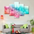 thumbnail image 3 of TISHIRON 5PCS Framed Canvas Wall Art Set,60"x40" Pink and Blue Flowers Canvas Art Decor, 3 of 7