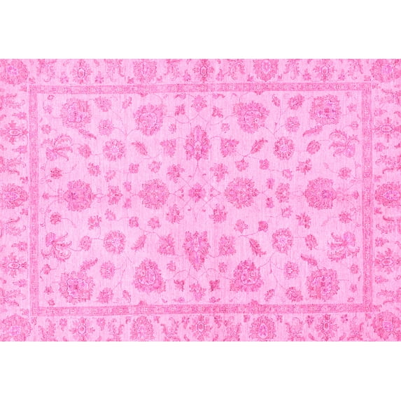 Ahgly Company Indoor Rectangle Oriental Pink Traditional Area Rugs, 2' x 4'
