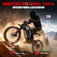 thumbnail image 4 of Seemoon 3600W Peak Mid Drive Electric Dirt Bike 48V 24Ah 38mph 45miles 210Nm 45 Degree 17in 16in Hydraulic Disc Brakes Full Suspension for Adults, 4 of 8