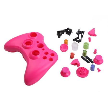 - HDE Xbox 360 Wireless Controller Shell Buttons Thumbsticks Replacement Case Custom Cover Kit - Pink