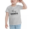 thumbnail image 3 of Hey Grandpa I Can't Wait To Meet You Cute Toddler Tshirts for Boys Girls (Gray, 2T), 3 of 5