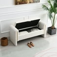 thumbnail image 3 of LUCKHAO 52” Modern Teddy Bedroom Bench, Storage Bench Ottoman End of Bed Bench with Armrest, for Bedroom, Entryway, Closet, 3 of 10