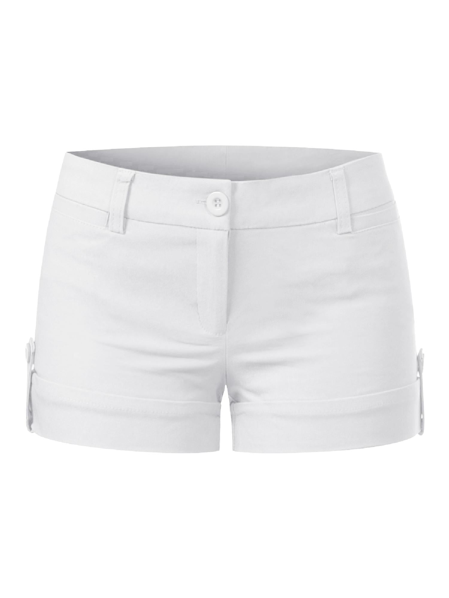 white womens shorts