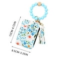 thumbnail image 3 of Wallet Keychain Wristlet Colorful flowers for Women RFID Card Holder Keychain Key Chain Wallet Key Ring with Wrist Wallet for Women H, 3 of 5