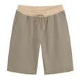 thumbnail image 2 of LEKWK Casual Sweatshorts for Men Athletic Workout Gym Shorts Soft Cotton Blend Elastic Waist with Drawstring And Side Pockets Summer Lounge Running Activewear Khaki S, 2 of 3
