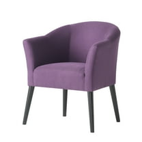 GDF Studio Fayette Contemporary Fabric Club Chair, Plum and Matte Black