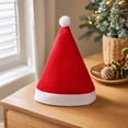 thumbnail image 4 of Santa Hat - Christmas Hats Adults - Unisex Adult Santa Hats Suitable | Soft Brim - Fits Most Head Sizes - Vibrant Red with White Trim - Christmas New Year Holiday Party Supplies, 10pcs, 4 of 7