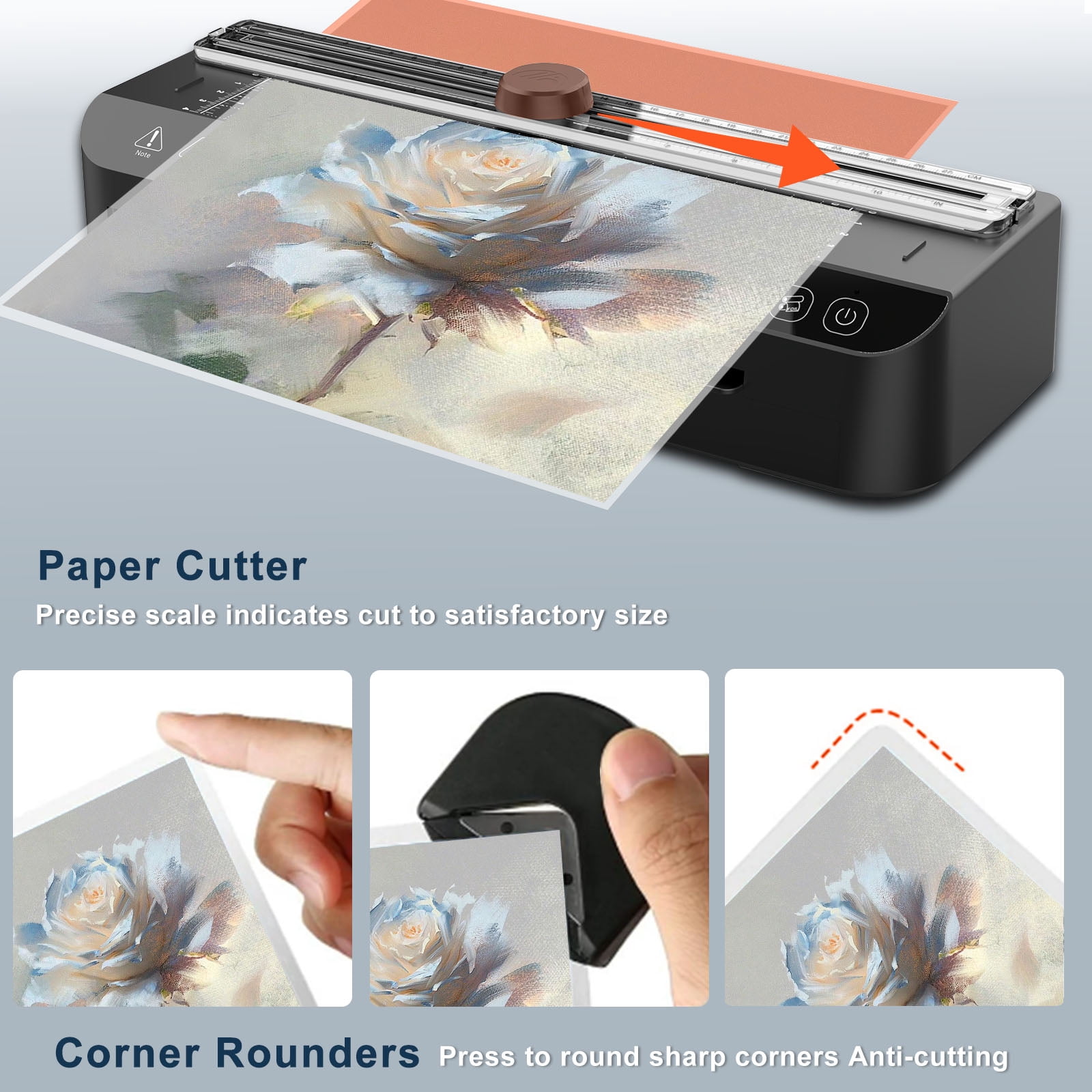 Crenova 9 Inch Smart Thermal Laminator Kit with  A4 Lamination Sheets 20pcs, Corner Rounder
