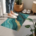 thumbnail image 4 of Teal Gold Marble Pattern Door Rugs,Washable Non Slip Door Mats Indoor,Decorative Door Mats,Entry Mat Indoor for Entrance,Bedroom,Kitchen,Bathroom,16"x24", 4 of 6