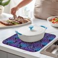 thumbnail image 3 of Microfibre Drying Mat for Kitchen Aqua and Purple Damask Pattern Dish Drying Drainer Mat Absorbent Drying Mat Washing Up for Glass, Plate & Cup 16inch X 18inch, 3 of 7