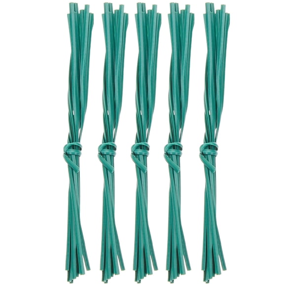 PTOOTP Durable Plastic Garden Ties Dark Green for Cable and Vine Management 50Pcs