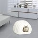 thumbnail image 4 of Cama para mascotas, gatos y perros con cojín suave y extraíble, acogedora para gatos de interior. blanco, 4 of 8