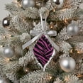 thumbnail image 3 of Allstate 5.75" Glittered Zebra Print Diamond Prism Christmas Ornament - Pink, 3 of 4