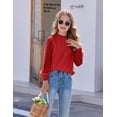 thumbnail image 6 of Arshiner Girls Long Sleeve Shirts Chiffon Blouses Swiss Dot Frill Neck Casual Loose Cute Top Tee, 6 of 6