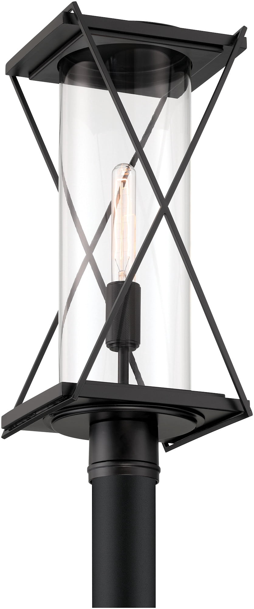 The Great Outdoors 77605 Rockhill 22" Tall Post Light - Dark Matte Black