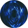 thumbnail image 1 of Ahgly Company Machine Washable Indoor Round Transitional Blue Area Rugs, 4' Round, 1 of 7