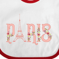 thumbnail image 4 of Inktastic Pink Paris Eiffel Tower with Flowers Boys or Girls Baby Bib, 4 of 4