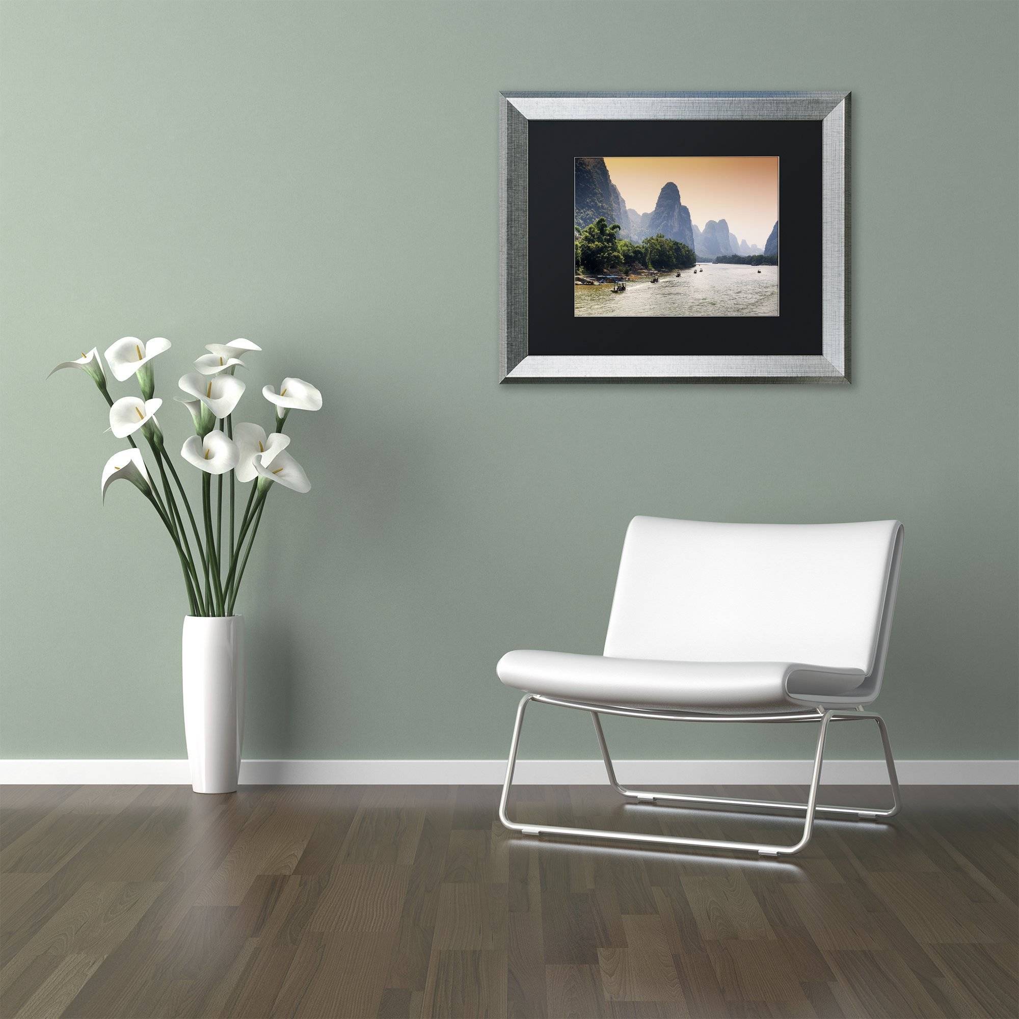 Trademark Fine Art "Li River" Canvas Art by Philippe Hugonnard, Black Matte, Silver Frame