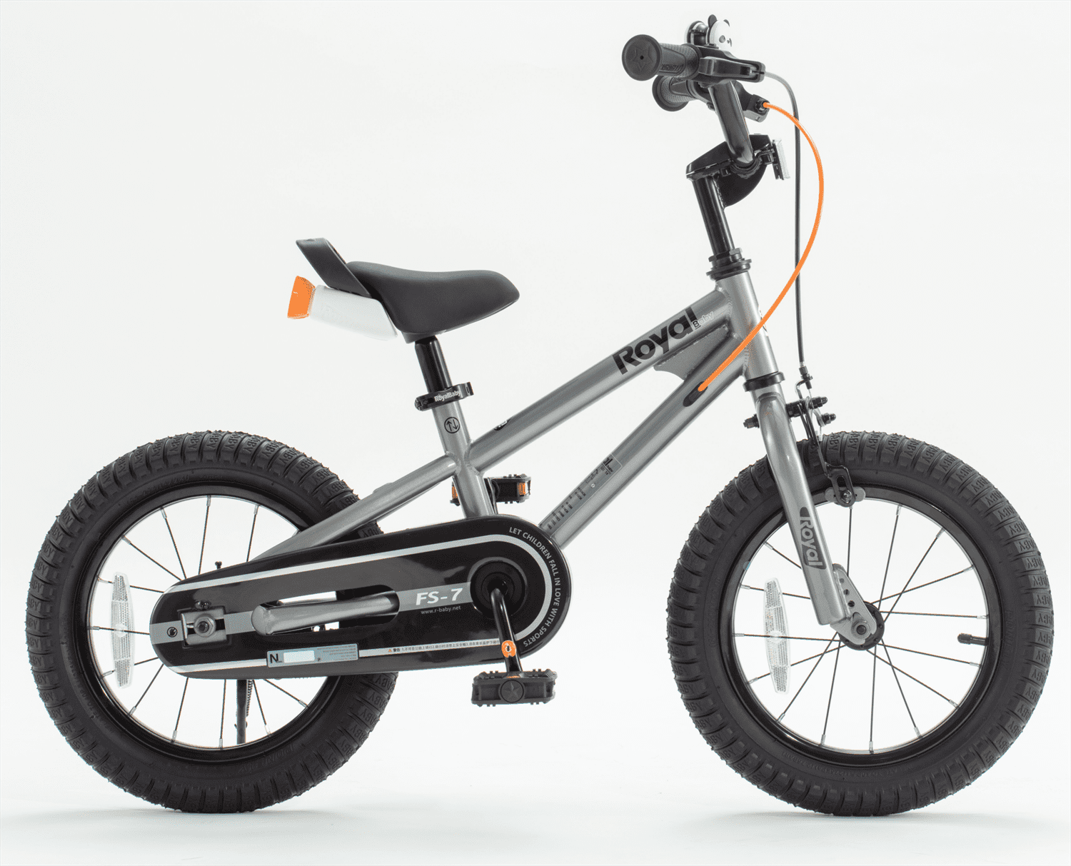 Royalbaby Freestyle 7 Kids Bike Toddlers 16 Inch Wheel Dual Handbrakes Bicycle Beginners Boys Girls Ages 3-5 Years, Kickstand and Water Bottle Included, Gray