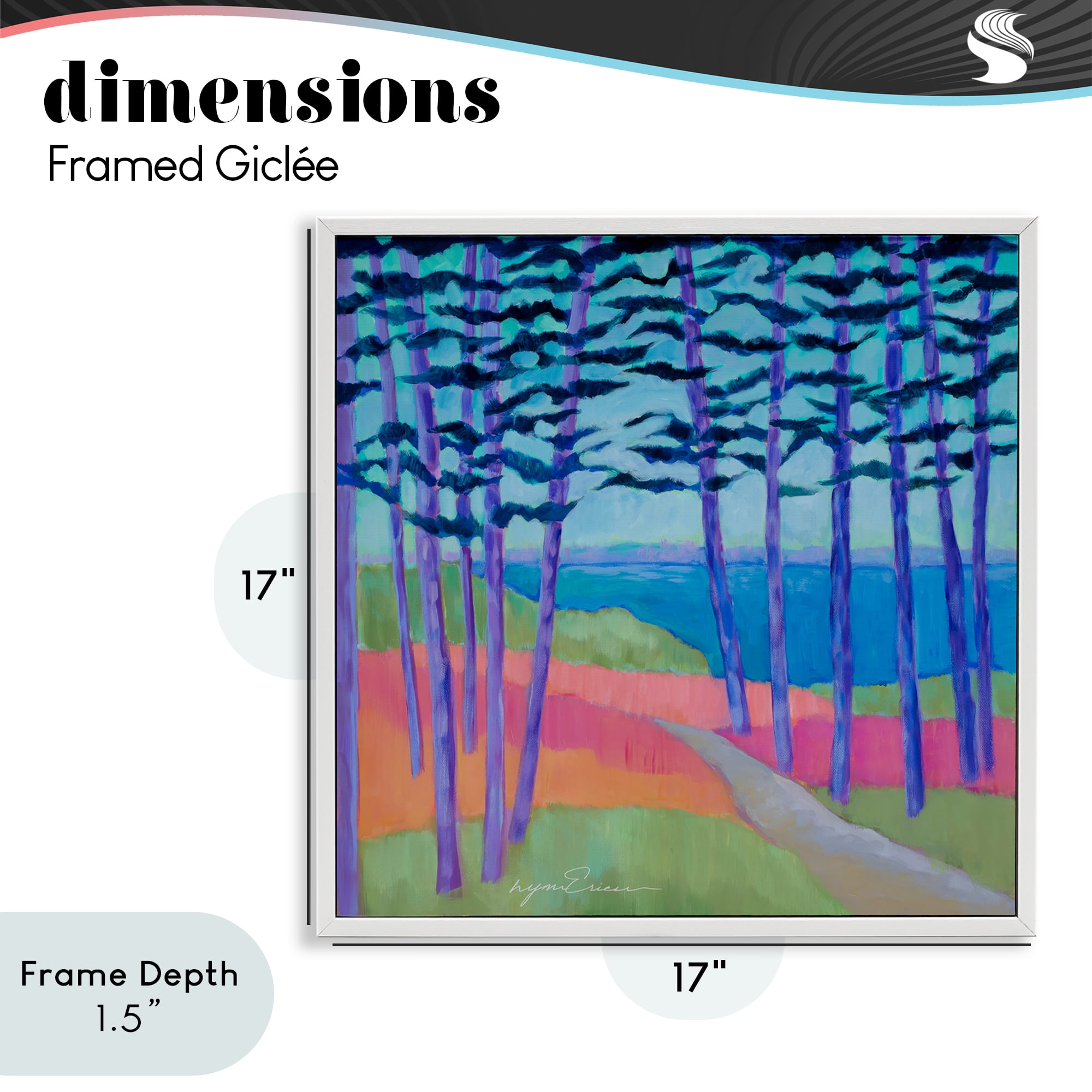 Stupell Industries Razzle Dazzle Forest Scene White Framed Giclee Art, design by Lynn Ericson Fine Art