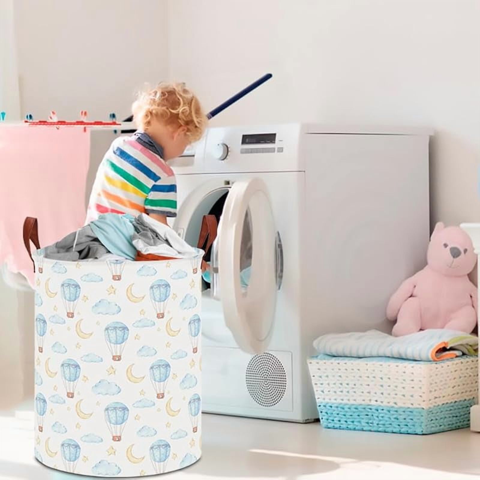Kids Laundry Basket,Waterproof Baby Boys Nursery Hamper,Collapsible Fabric Storage Container,Toys Bin,Room Decor,Gift Basket